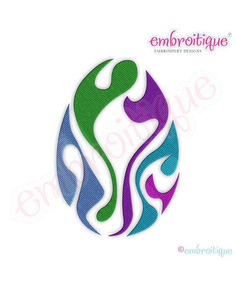Fancy Easter Egg 2 Filled Embroidery Design