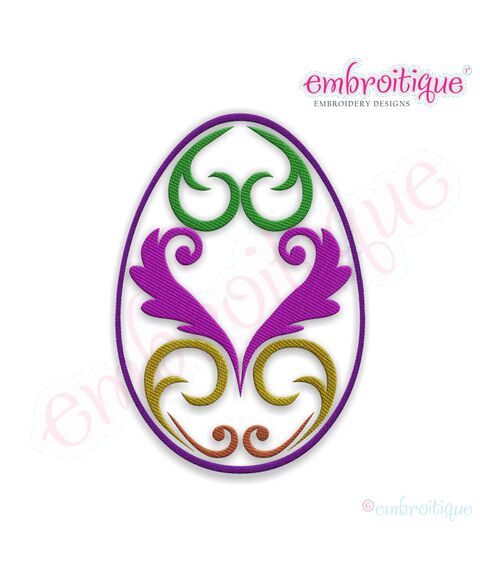 Fancy Easter Egg 23 Filled Embroidery Design