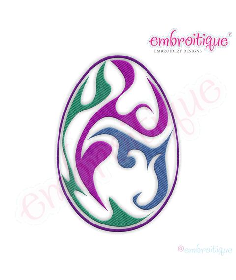 Fancy Easter Egg 24 Filled Embroidery Design