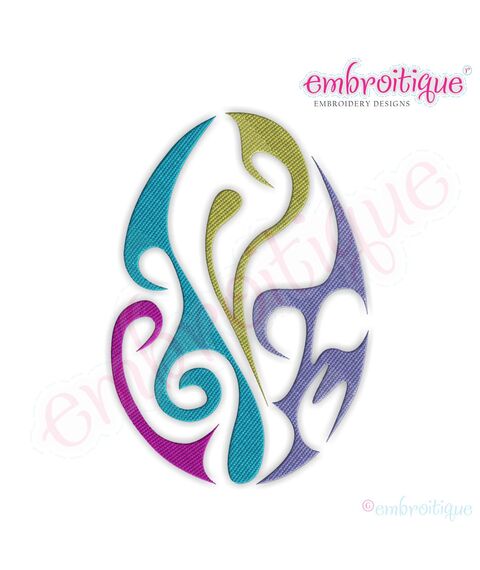 Fancy Easter Egg 31 Filled Embroidery Design