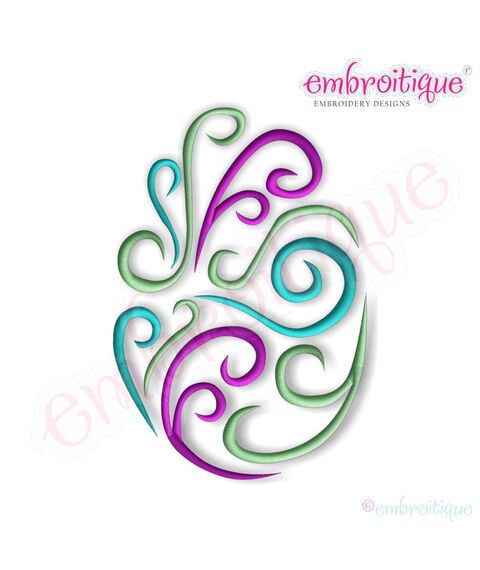 Fancy Easter Egg 41 Filled Embroidery Design