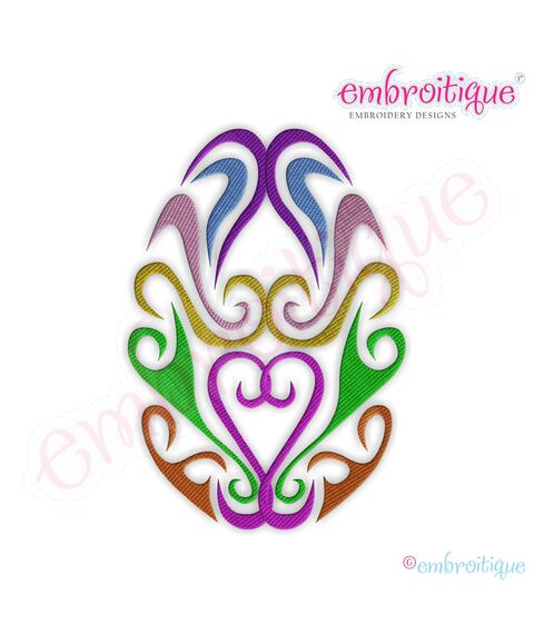 Fancy Easter Egg 9 Filled Embroidery Design
