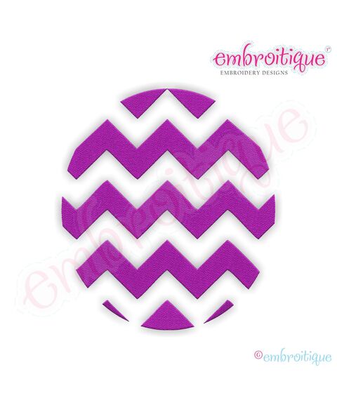 Chevron Oval Filled Embroidery Design - Small