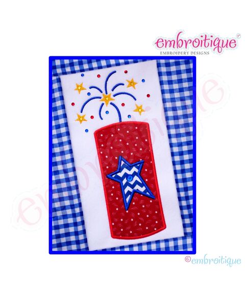 Firework Firecracker 4th of July Star Applique