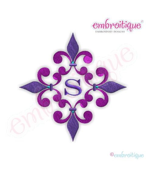 Fleur de Lis Framed Monogram - 2 & 3 inch