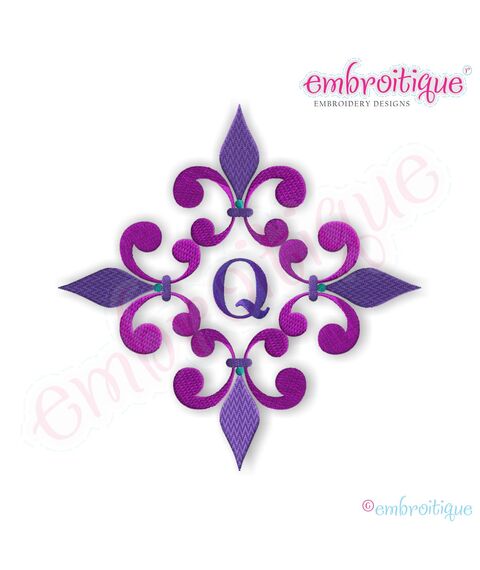 Fleur de Lis Framed Monogram - 4 & 5 inch