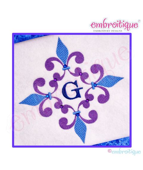 Fleur de Lis Framed Monogram - 6, 7, 8 inch