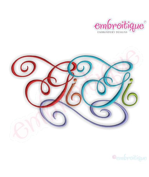 Gigi Calligraphy Script 1 Embroidery Design