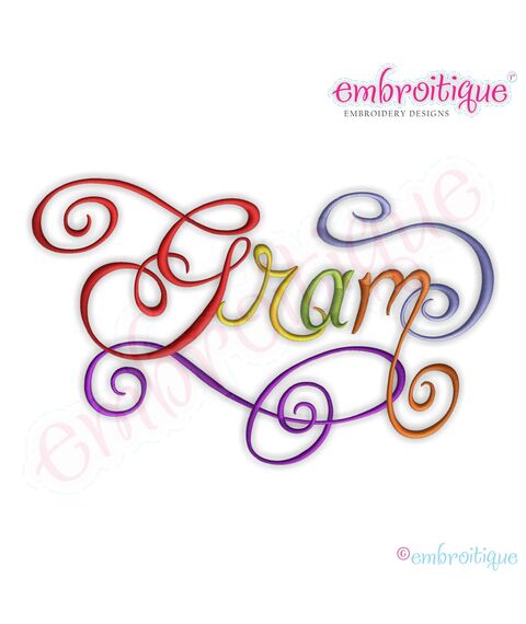 Gram Calligraphy Script Embroidery Design
