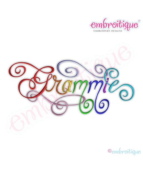 Grammie Calligraphy Script Embroidery Design