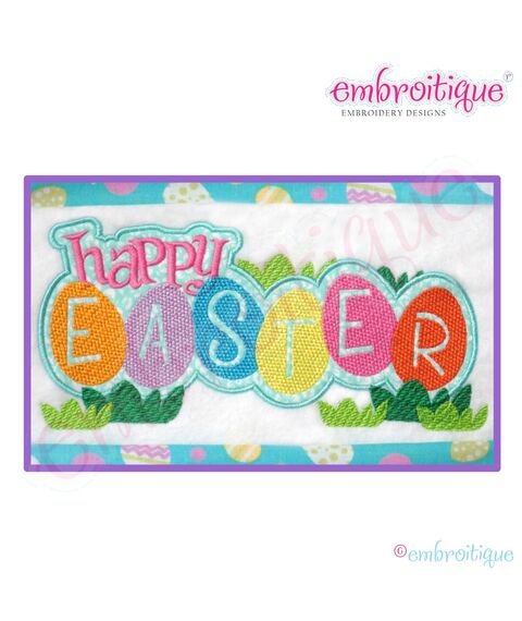 Happy Easter with Eggs Applique