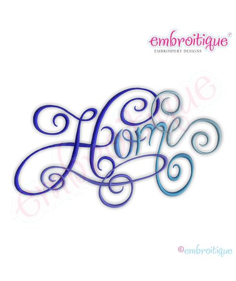 Home Calligraphy Script Embroidery Design - Small
