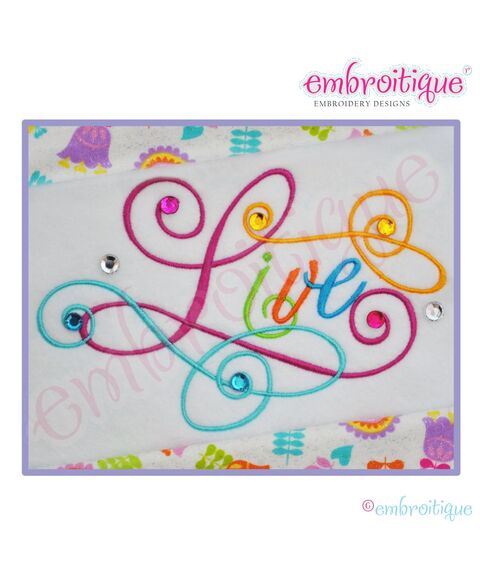 Live Calligraphy Script Embroidery Design - Small
