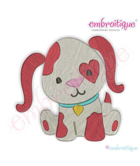 Love Puppy Filled Embroidery Design