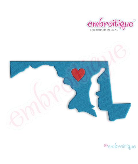 Maryland Filled Embroidery Design - Small