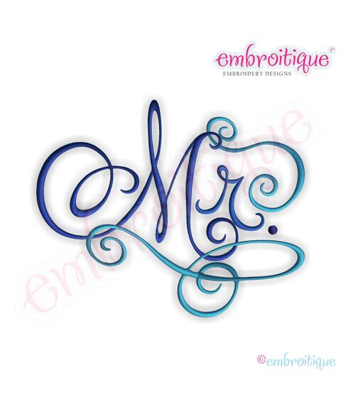 Mr. Calligraphy Script Embroidery Design