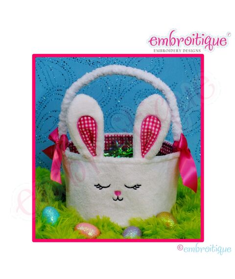 Posh and Proper - Bunny Bucket - PDF Combination Embroidery & Sewing Pattern