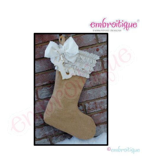 Posh and Proper - Burlap Stocking Trio PDF Sewing Pattern - ITH Alphabet Tag A-Z Included!, 3 image