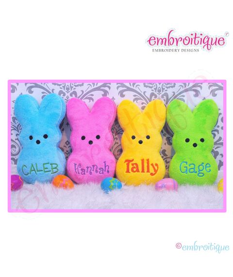 Posh and Proper - Candy Bunnies - PDF Combination Sewing & Embroidery Pattern, 2 image