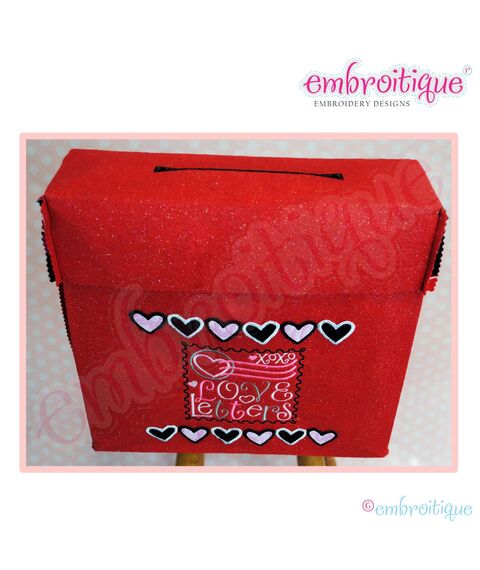 Posh and Proper - Love Letters Valentine Chair Backer Bags - PDF Sewing & Embroidery Pattern - Includes Hearts and Love Stamp, 3 image