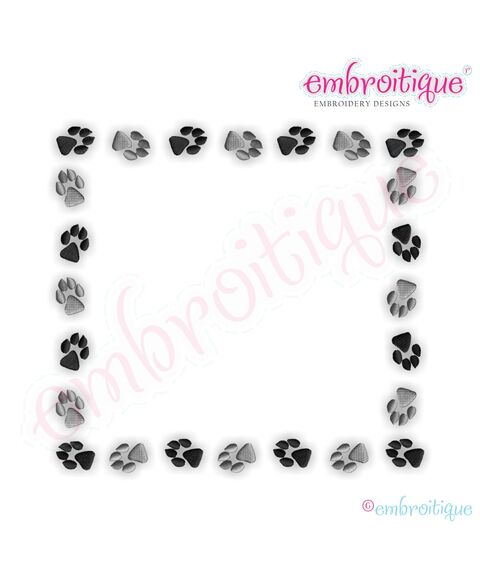 Puppy Paws Font Frame