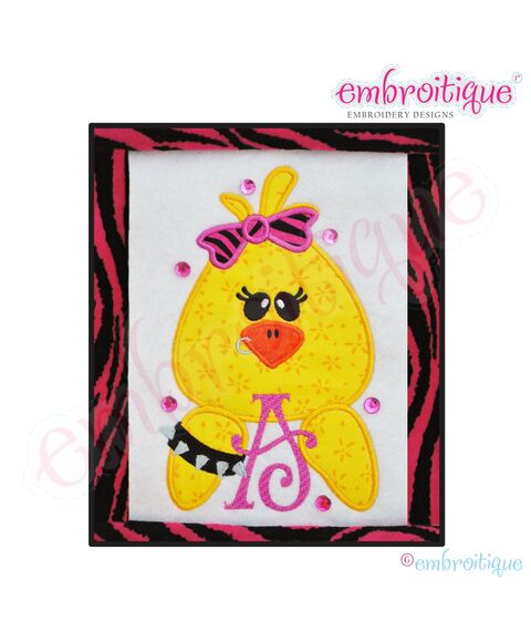 Rocker Chick Applique Monogram Font A-Z