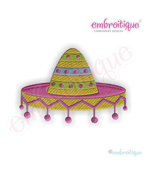Sombrero Filled Embroidery Design