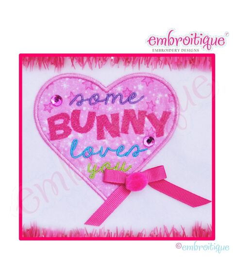 Some Bunny Love You Heart Applique - Small