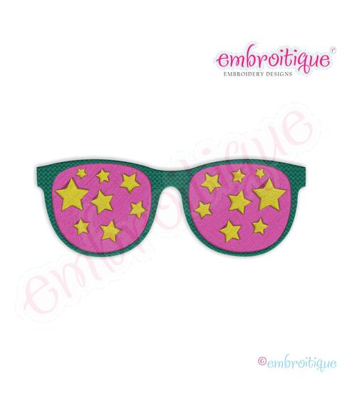Super Star Sunglasses 2 Filled Embroidery Design