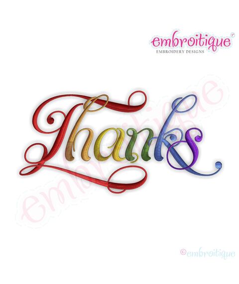 Thanks Script 5 Embroidery Design