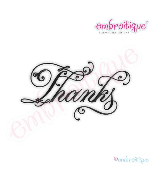 Thanks Script 1 Embroidery Design