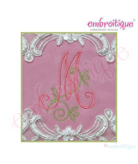 Vintage Floral Alphabet Monogram Font Set - 2", 2.5", 3", 2 image