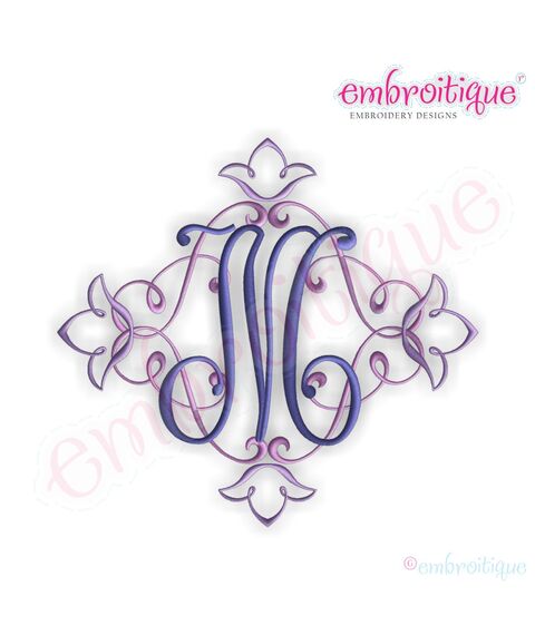 Vintage Floral Flourish Font Frame