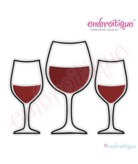 Wine Glass Monogram Font Frame - Large