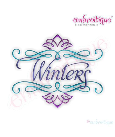 Winters Floral Font Frame