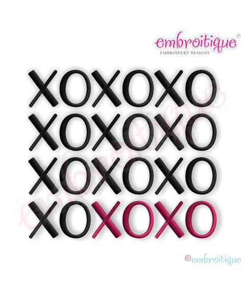 XOXO Block Embroidery Design - Large