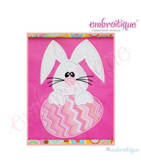 Bunny with Egg Applique - Large, 2 image