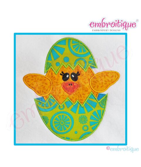 Chick in Egg Applique - Large