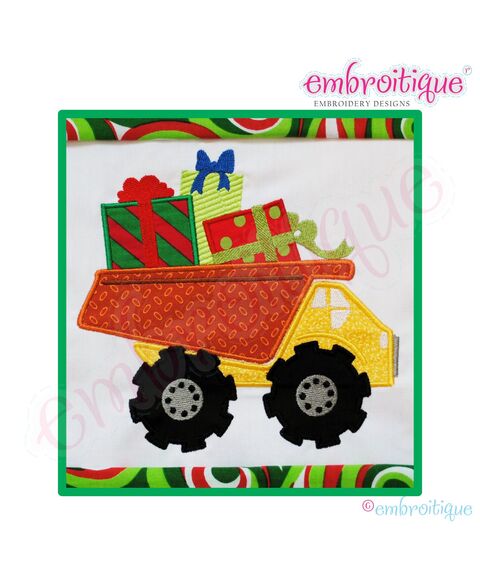 Dump Truck with Gifts Applique - Small