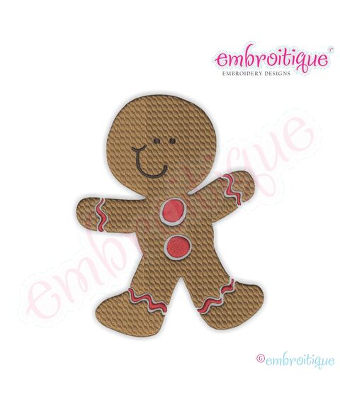Gingerbread Man Filled Embroidery Design