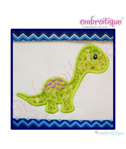 Long Neck Baby Dinosaur Applique - Small
