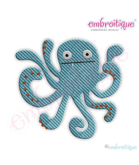 Octopus Filled Embroidery Design