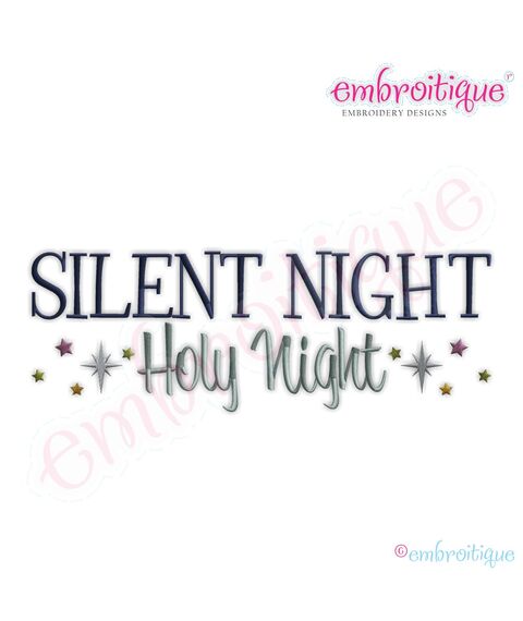 Silent Night Holy Night Embroidery Design