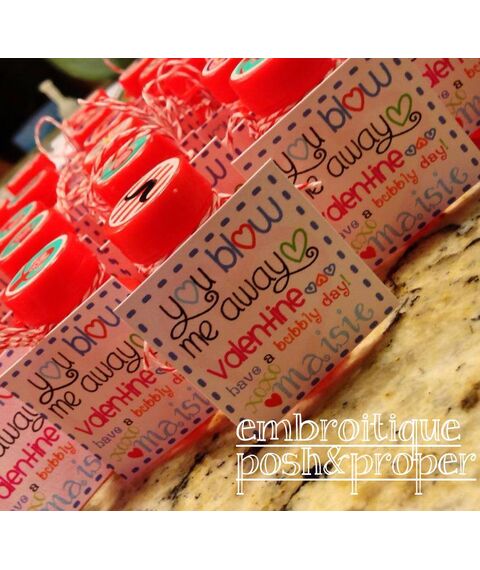 Posh and Proper - You Blow Me Away Valentine - Printable Bubble Tag