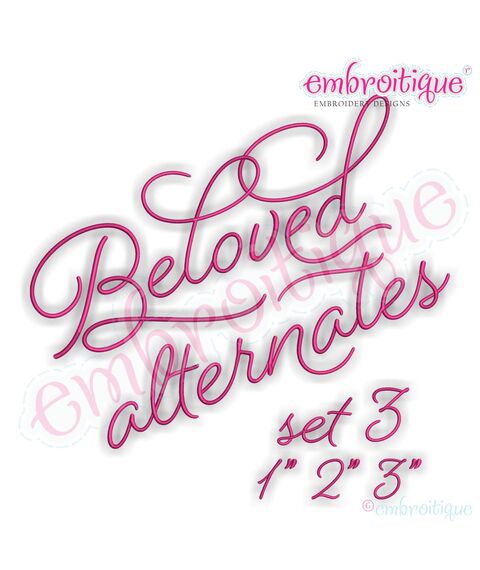Beloved Alternates Set 3 - Beautiful Calligraphy Monogram Alphabet 1", 2", 3" - EXCLUSIVE
