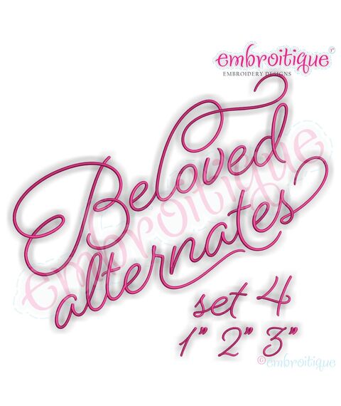 Beloved Alternates Set 4 - Beautiful Calligraphy Monogram Alphabet 1", 2", 3" - EXCLUSIVE