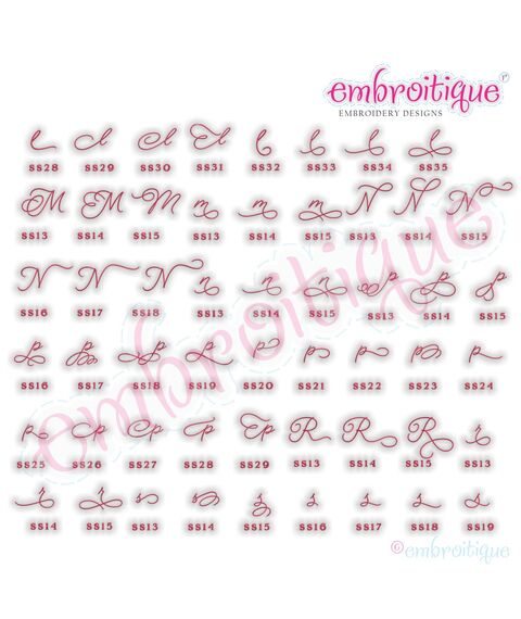 Beloved Alternates 5 - Beautiful Calligraphy Monogram Alphabet 1", 2", 3" - EXCLUSIVE