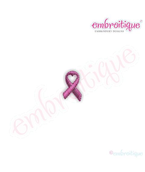 Pink Cancer Awareness Ribbon with Heart Center Accent, 2 image