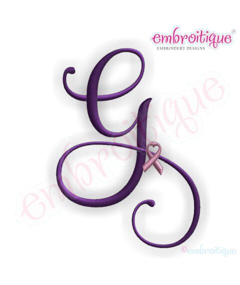Pink Cancer Awareness Ribbon with Heart Center Accent