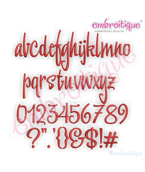 Christopher Whimsical Retro Brush Script Monogram Alphabet Set for Machine Embroidery